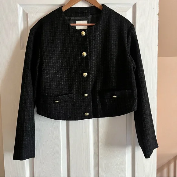 Abercrombie & Fitch Collarless Tweed Jacket - Picture 6 of 8